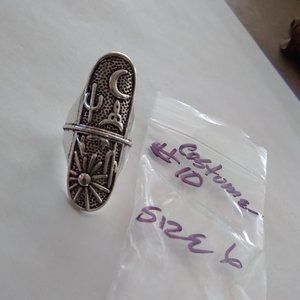 Simulated Arizona moon and sun desert theme fat ring for men or women